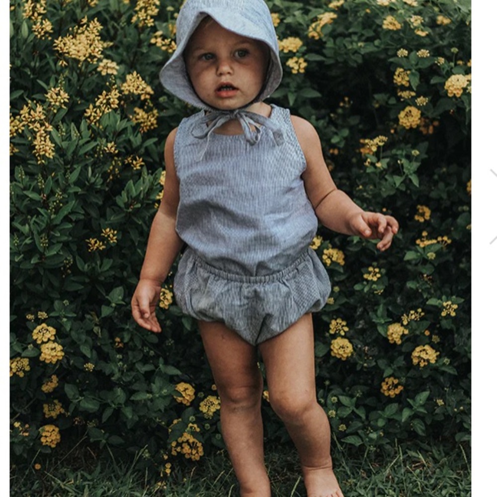 The Simple Folk The Linen Bloomer in French stripe 5/6